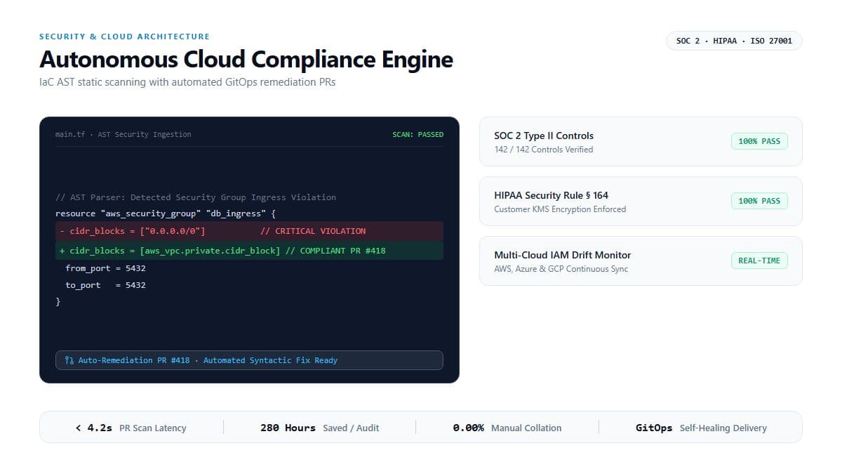Autonomous SOC 2 & HIPAA Cloud Compliance Engine