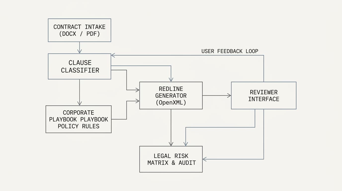 System Architecture · Autonomous Contract Playbook Redlining